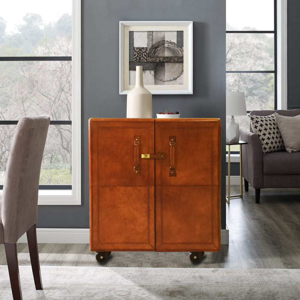 Leather Bar Cabinet