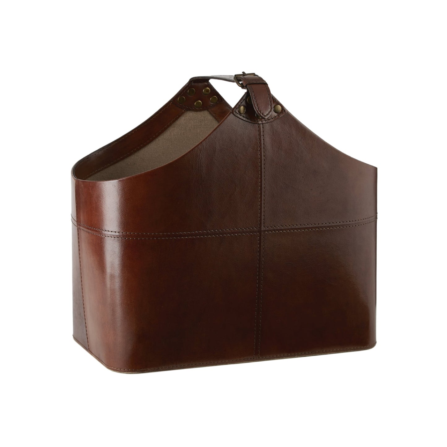 Leather Magazine Basket