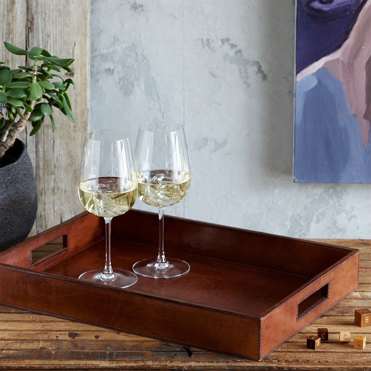 Leather Oblong Tray