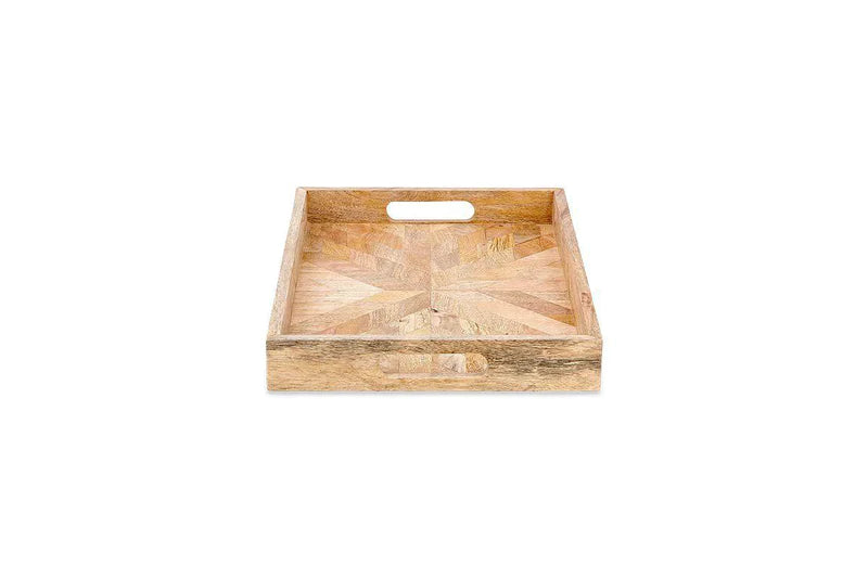 Wooden Rectangle Tray with pattern