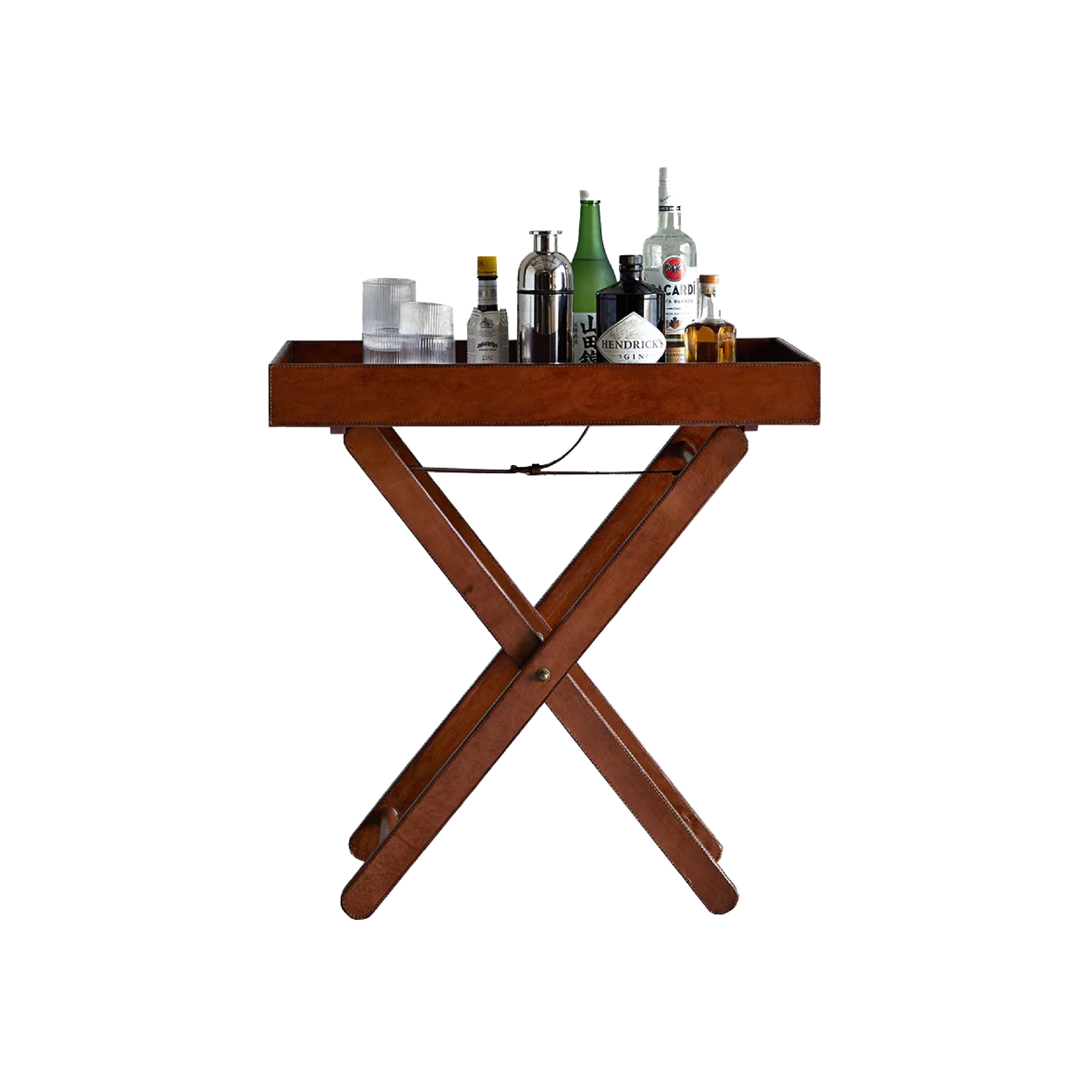 Leather Butler Table – Goldleaf