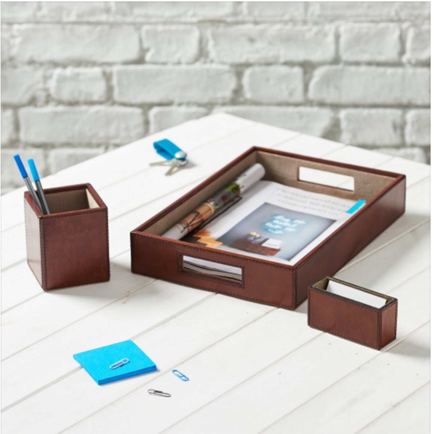 Leather Office Tray