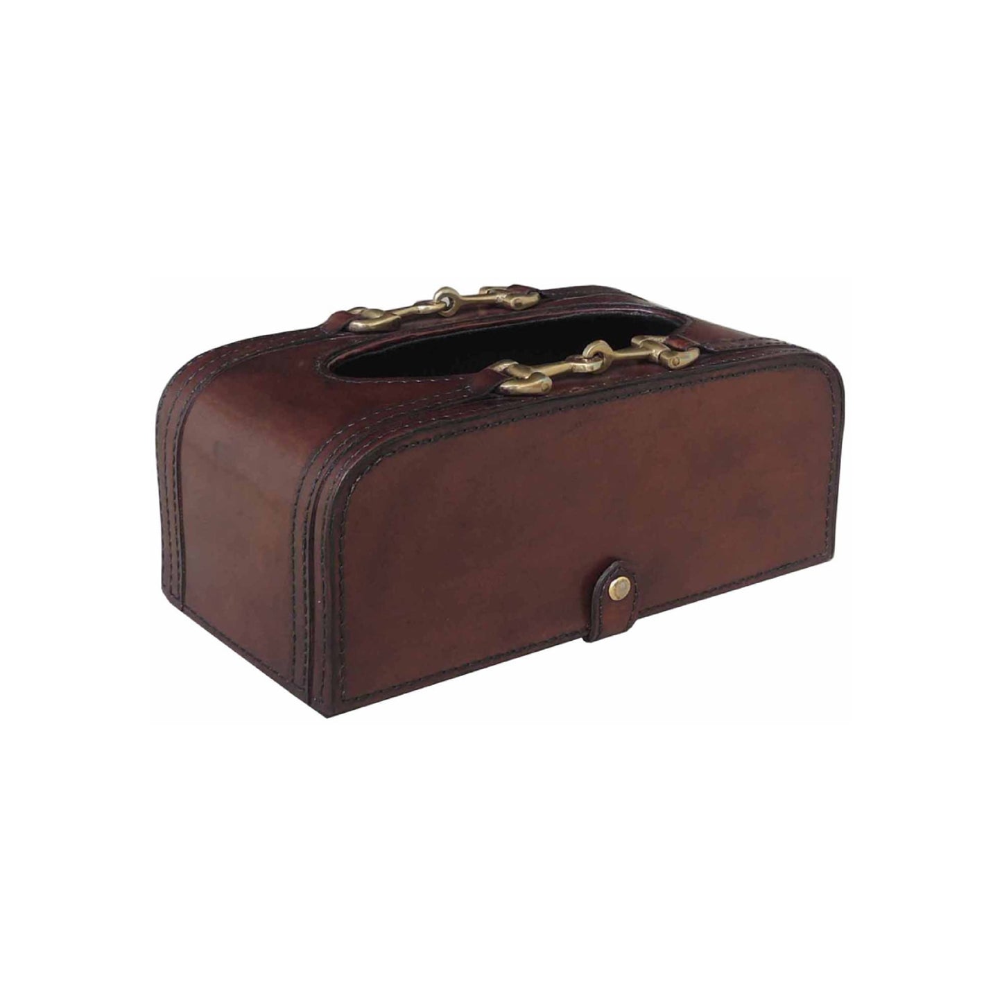 Leather Tissue Box with Buckle