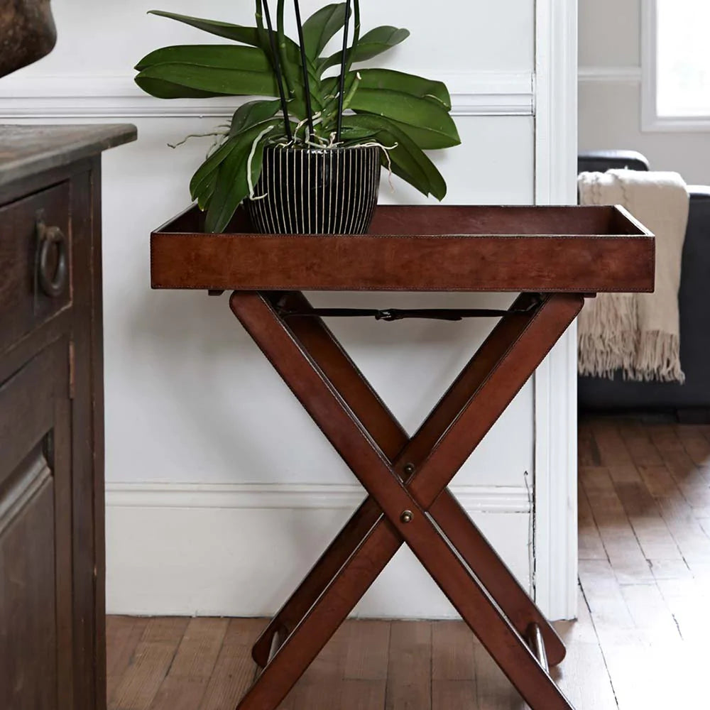 Leather Butler Table